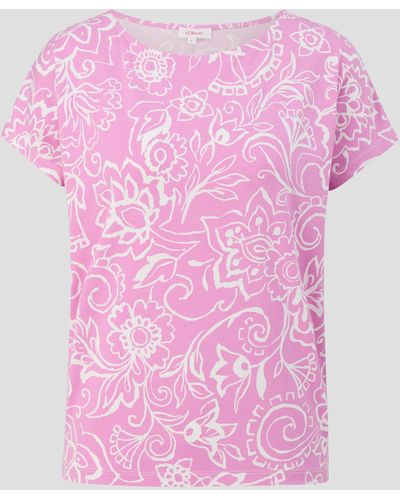 S.oliver Shirttop T-Shirt aus Viskosestretch - Pink