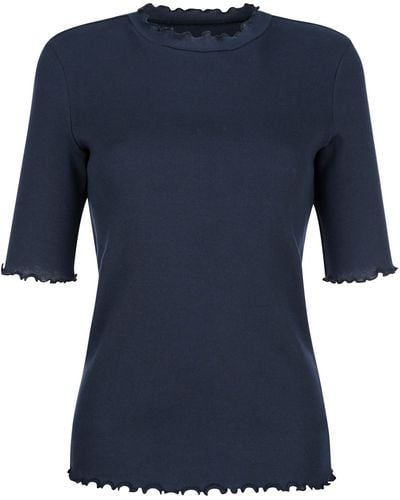 Dress In T-Shirt Shirt mit Wellenkante - Blau