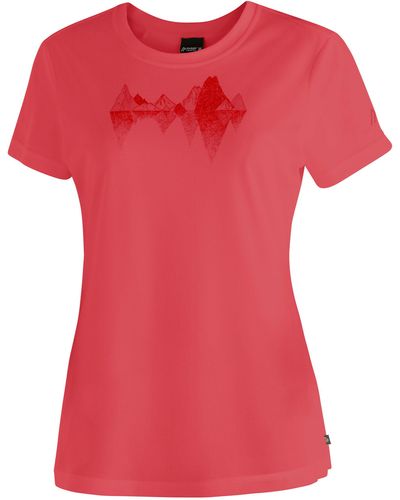 Maier Sports T-Shirt Tilia Pique W Funktionsshirt, Freizeitshirt mit Aufdruck - Rot