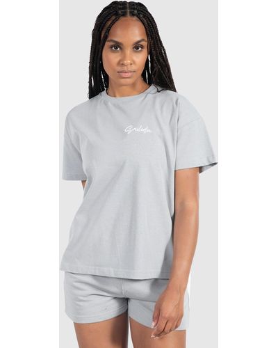 Smilodox T-Shirt Talia Oversize, 100% Baumwolle - Grau