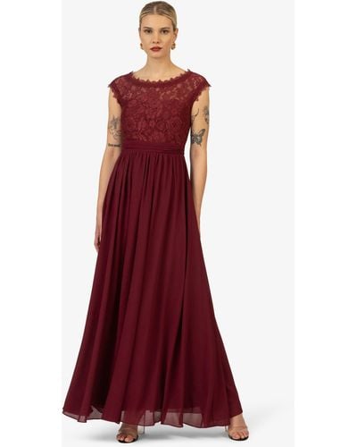 Kraimod Abendkleid aus hochwertigem Polyester Material mit Rundhalsausschnitt - Rot
