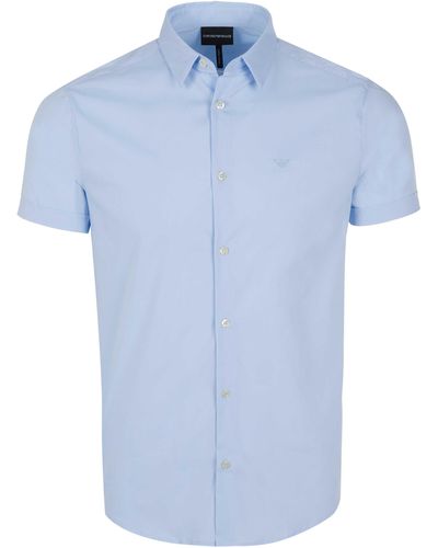 Emporio Armani Kurzarmhemd Hemd - Blau