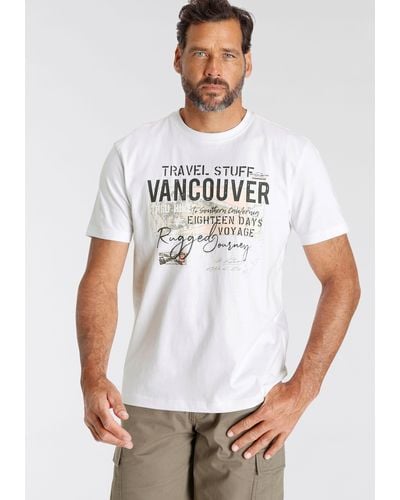 Man's World Man's World T-Shirt mit Brustprint - Weiß