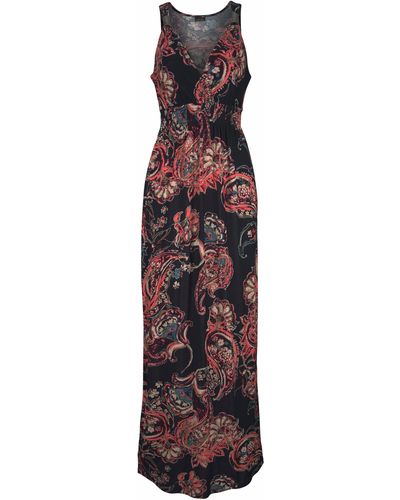 Lascana Maxikleid mit Paisleydruck und verstellbarem Ausschnitt, Sommerkleid - Mehrfarbig