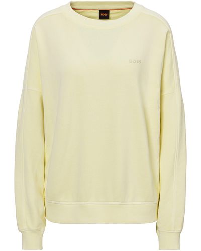 BOSS Sweatshirt C_Emina Premium mode mit Rundhalsausschnitt - Natur