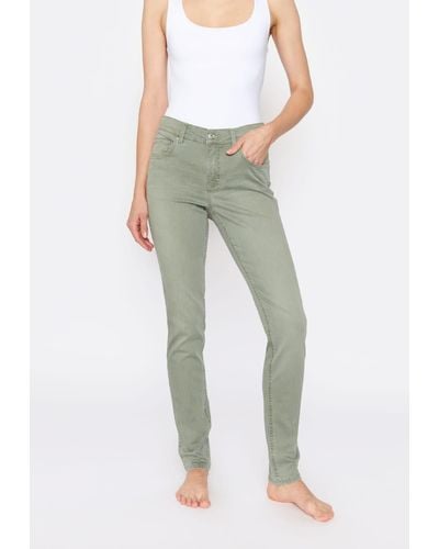 ANGELS Slim-fit- Jeans Skinny Organic Cotton mit Label-Applikationen - Grün