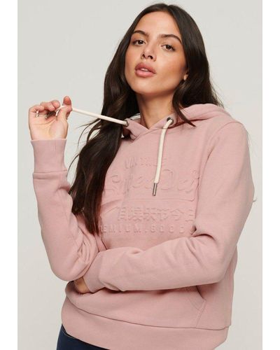 Superdry Kapuzensweatshirt EMBOSSED VL HOODIE - Pink