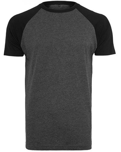 Build Your Brand Rundhalsshirt Raglan Contrast T-Shirt - Schwarz