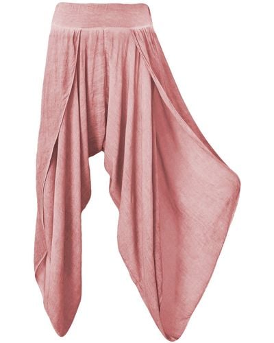 Aurela Damenmode Aurela mode Haremshose Luftige Hosen Sommerhosen mit Beinschlitzen super leichtes Sommergewebe - Mehrfarbig