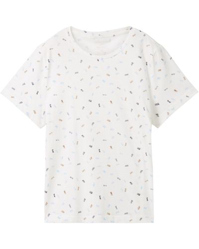 Tom Tailor T-Shirt Kurzarmshirt (1-tlg) - Weiß