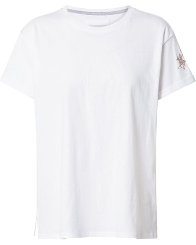 La Martina T-Shirt (1-tlg) Ziersteine - Weiß