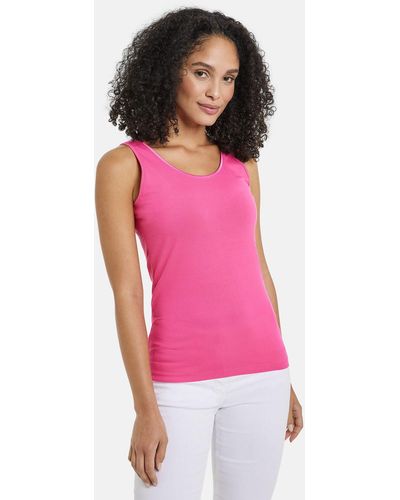 Gerry Weber Shirttop Basic Top nachhaltigem Baumwoll-Stretch - Pink