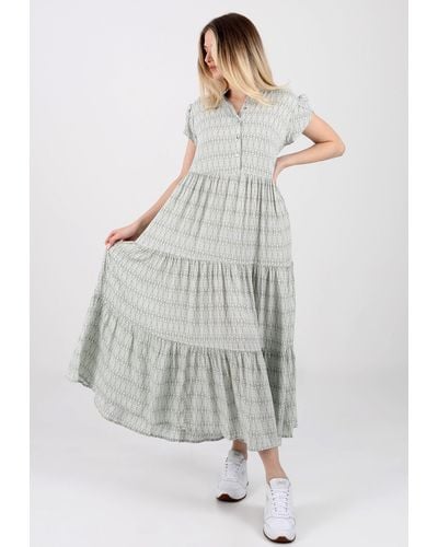 YC Fashion & Style Sommerkleid Sommerliches Viskose Kleid Ditsy-Print Alloverdruck, Boho, gemustert - Grau