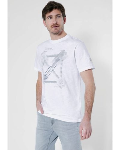 Street One Men T-Shirt mit coolen Frontprint - Weiß