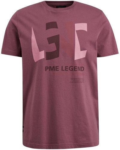 PME LEGEND T-Shirt Short sleeve r-neck single jersey - Lila