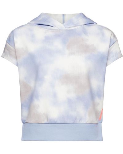 Esprit Sports Sweatshirt Kurzarm-Hoodie mit Print (1-tlg) - Blau
