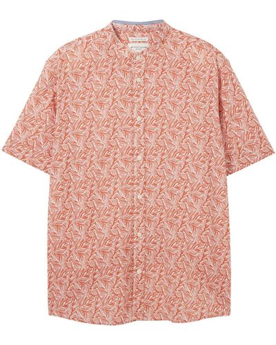 Tom Tailor Kurzarmshirt printed structured shirt - Pink
