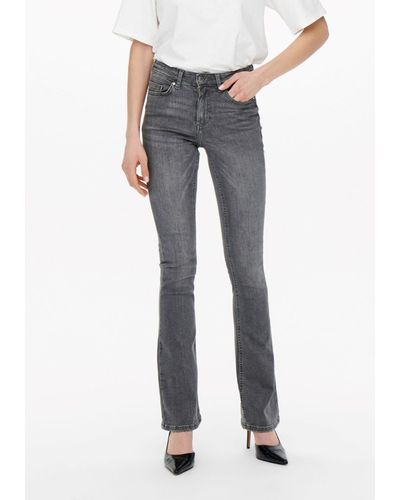 ONLY B800 Bootcut Jeans Hose High Waist weite Jeanshose Flared Schlaghose - Grau
