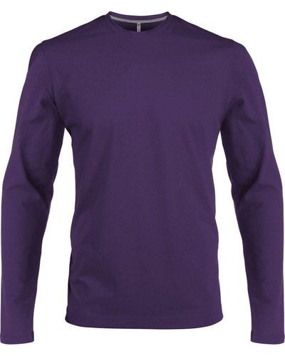 Kariban Rundhalsshirt K359 T-Shirt langarm enzymgewaschen - Lila