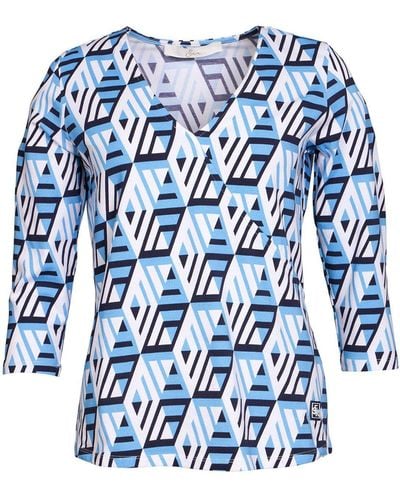 SER 3/4-Arm- Shirt, Cube Design W4240121 auch in groß Größen - Blau