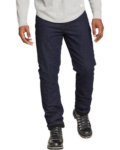 Eddie Bauer 5-Pocket- H2Low Flex Jeans mit Fleecefutter - Blau