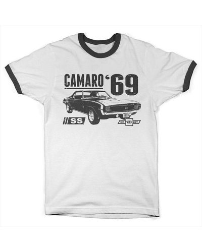 Camaro T-Shirt Ss 1969 Ringer Tee - Weiß