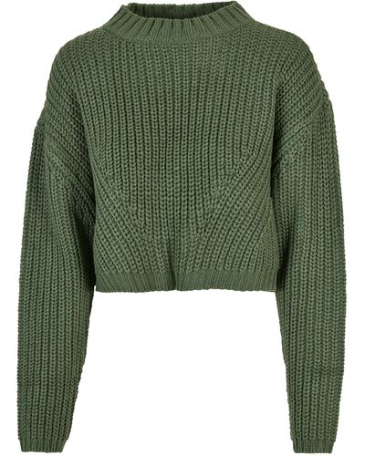 Urban Classics Rundhalspullover Ladies Wide Oversize Sweater (1-tlg) - Grün