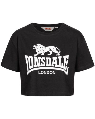 Lonsdale London T-Shirt Cropped GUTCH COMMON - Schwarz