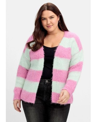 Sheego Cardigan Große Größen aus hochwertigem Woll-Mix - Pink