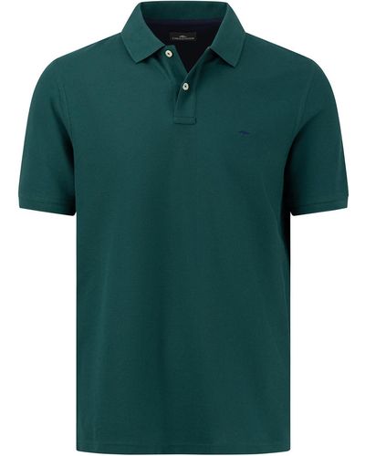 Fynch-Hatton Poloshirt mit Logoprägung auf der Brust - Grün