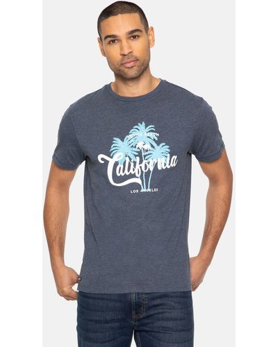 Threadbare T-Shirt Venice Palms - Blau