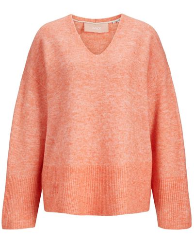 JJXX V-Ausschnitt-Pullover Lica (1-tlg) Plain/ohne Details - Pink