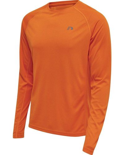 Newline Men' Core Running T-Shirt L/S - Orange