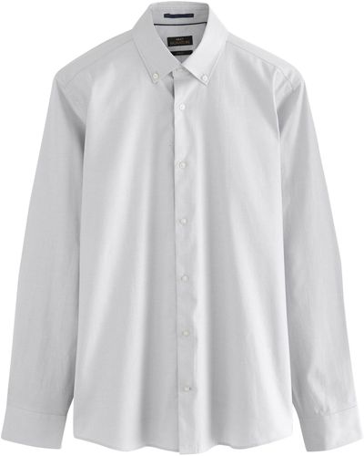 Next Langarmhemd Signature Hemd aus italienischem Stoff (1-tlg) - Weiß