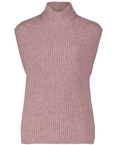 BETTY&CO Sweatshirt Strickpullover Lang ohne Arm, Lilac Melange