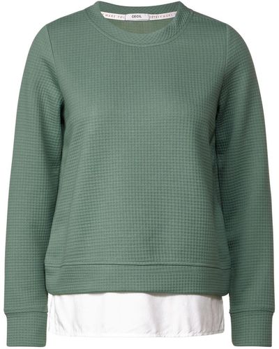 Cecil Structured Layering Sweatshirt - Grün