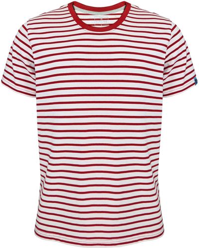 Elkline T- Johann Basic Streifen Jersey Shirt - Rot