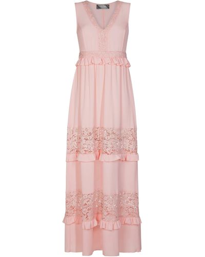 Nicowa A-Linien-Kleid DESIA mit edlen Spitzen- und Rüschen-Details - Pink