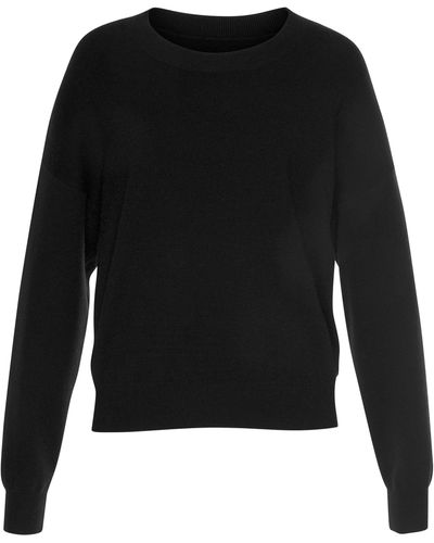 Buffalo Sweater mit Rundhalsausschnitt und Rippbündchen - Schwarz