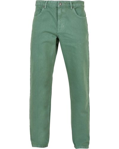 Urban Classics Funktionshose Colored Loose Fit Jeans - Grün