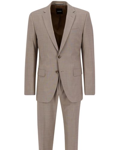BOSS Anzug HUGE mit Schurwolle Slim Fit (2-tlg) - Grau