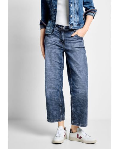 Cecil Loose-fit-Jeans aus Baumwolle mit Stretchanteil - Blau