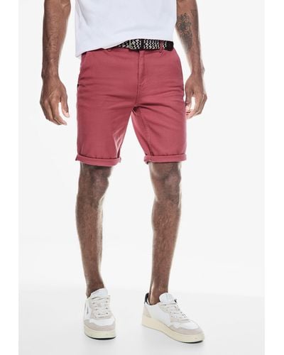 Street One Men Chinohose softer Materialmix - Rot