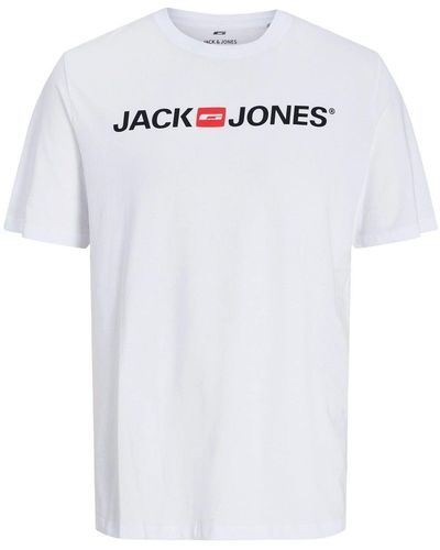 Jack & Jones T-Shirt JJECOPR OLD LOGO (1-tlg) - Weiß