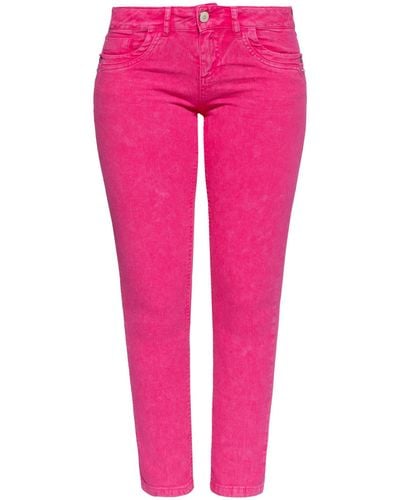 ATT Jeans ATT 7/8-Jeans Leoni mit Label-Branding Zierknöpfen im edlen Design - Pink