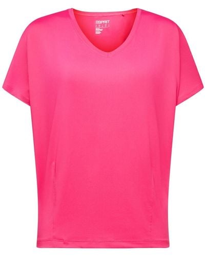 Esprit Sports Active T-Shirt E-DRY mit V-Ausschnitt (1-tlg) - Pink