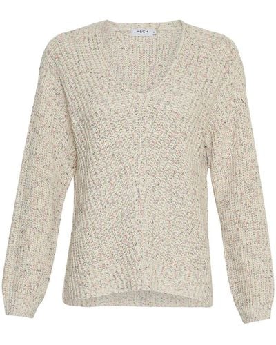 Moss Copenhagen Sweatshirt Dealyn V Pullover - Weiß