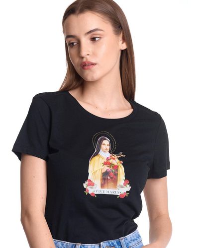 Vive Maria T-Shirt Holy Therese - Schwarz