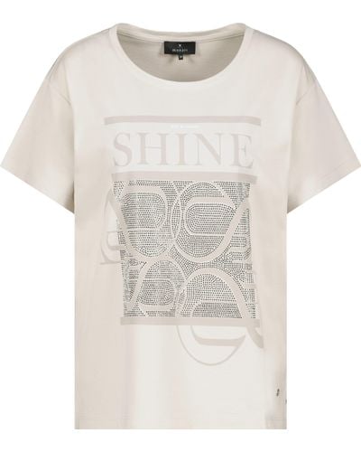 Monari Kurzarmshirt T-Shirt light sand - Weiß