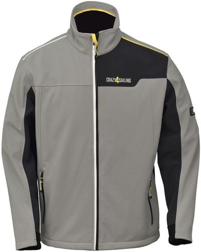 crazy4sailing Softshelljacke Jersey Basic Jacke wasserabweisend mit 2-Wege-Reißverschluss - Grau